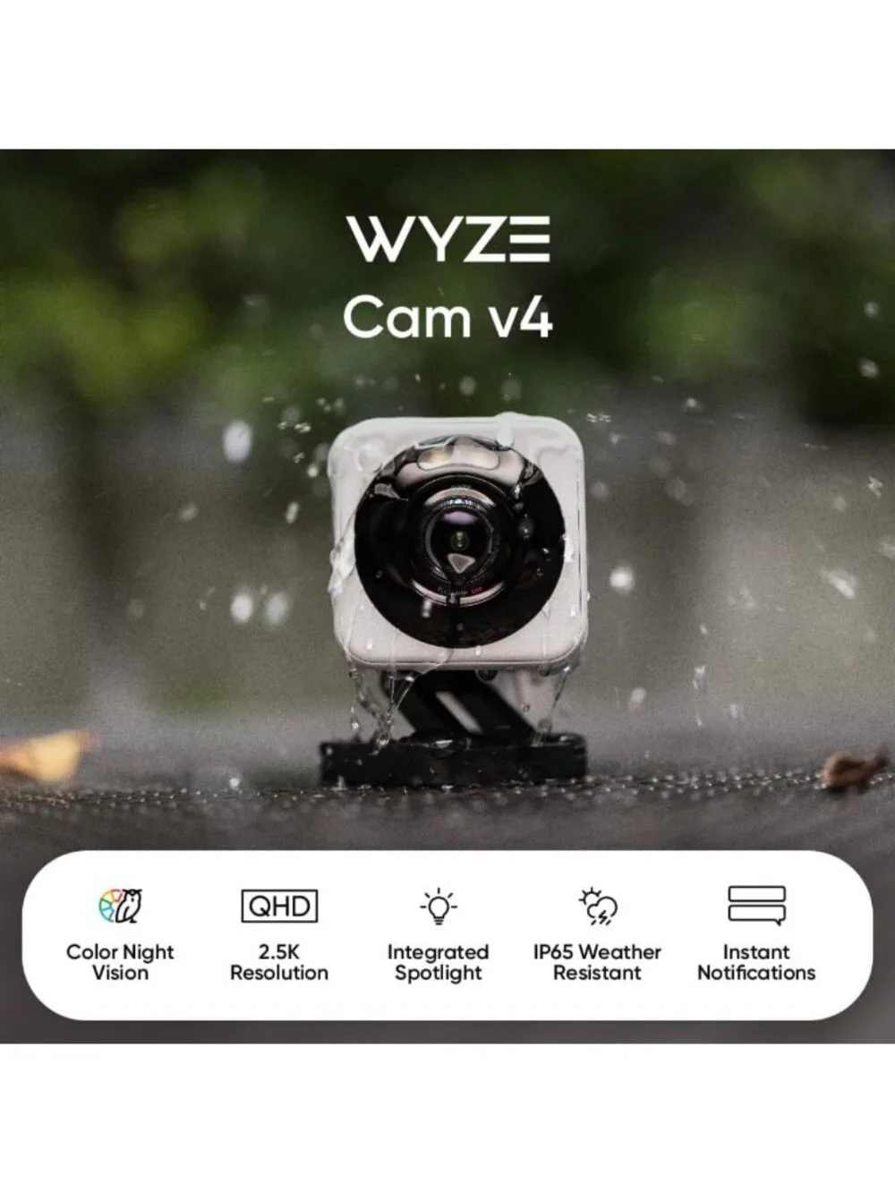 2.5K AI Security Camera - Indoor/Outdoor Home Surveillance, Night Vision, No